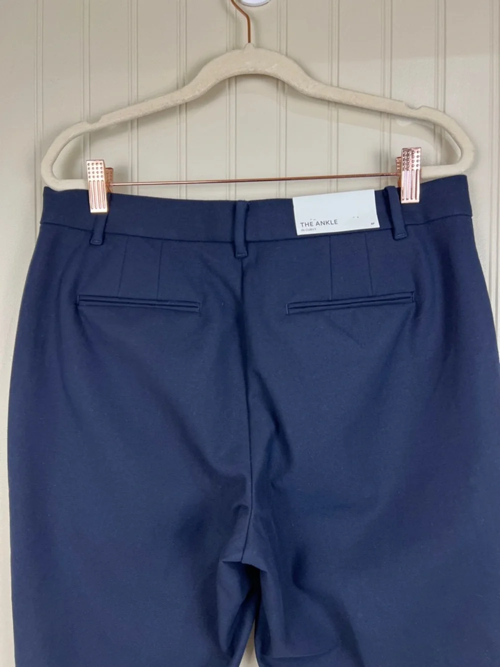 New Ann Taylor Mid Rise Slim Leg The Ankle Navy Pants in Curvy Size 8P